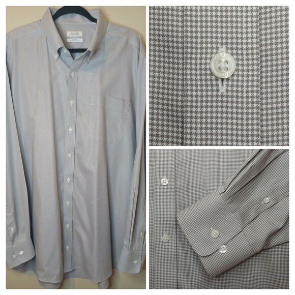 ENRO Mens Shirt Sz 18 36-37 TALL Tan Plaid Non-Iron 100% Cotton Button-up $98 - Picture 1 of 15
